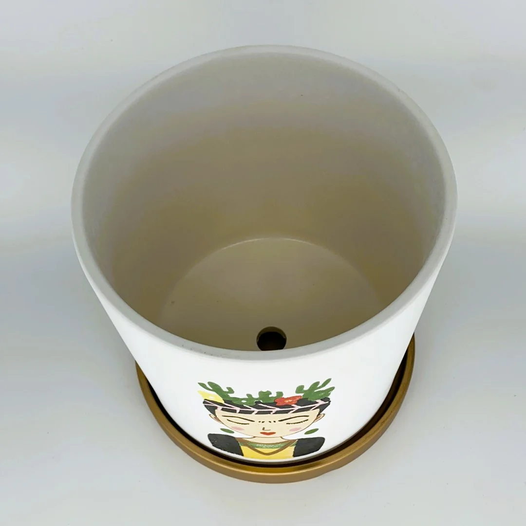 Cacti Girl Ceramic Pot Large - Image 3